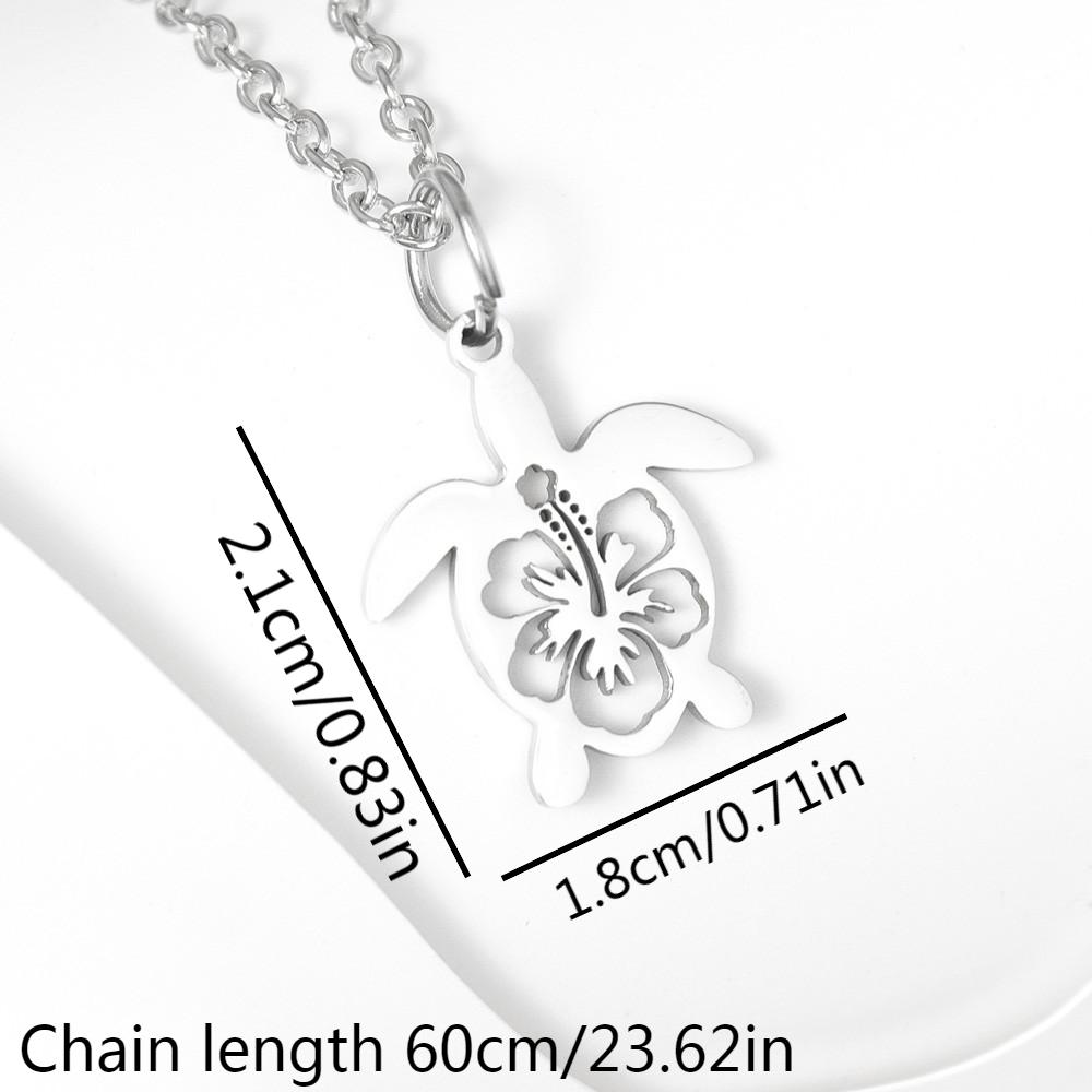 1pc Trendy Stainless Steel Turtle Shape Pendant Necklace - Birthday Gift for Men - Stylish & Unique Design - for Fashionable Men