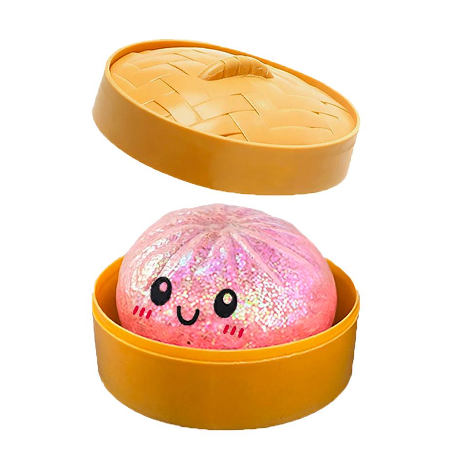 Regalo IN Regali Realistico Gigante Raviolo Spremibile con Cestello di Bambù Morbido Palla di Impasto TPR Giocattolo Decompressione Fidget Divertente Creativo