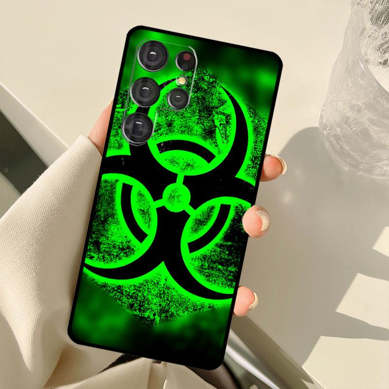 Biohazard Symbol For Samsung Galaxy S23 S22 Ultra S21 S20 FE S8 S9 S10 Note 10 Plus Note 20 Ultra Phone Case