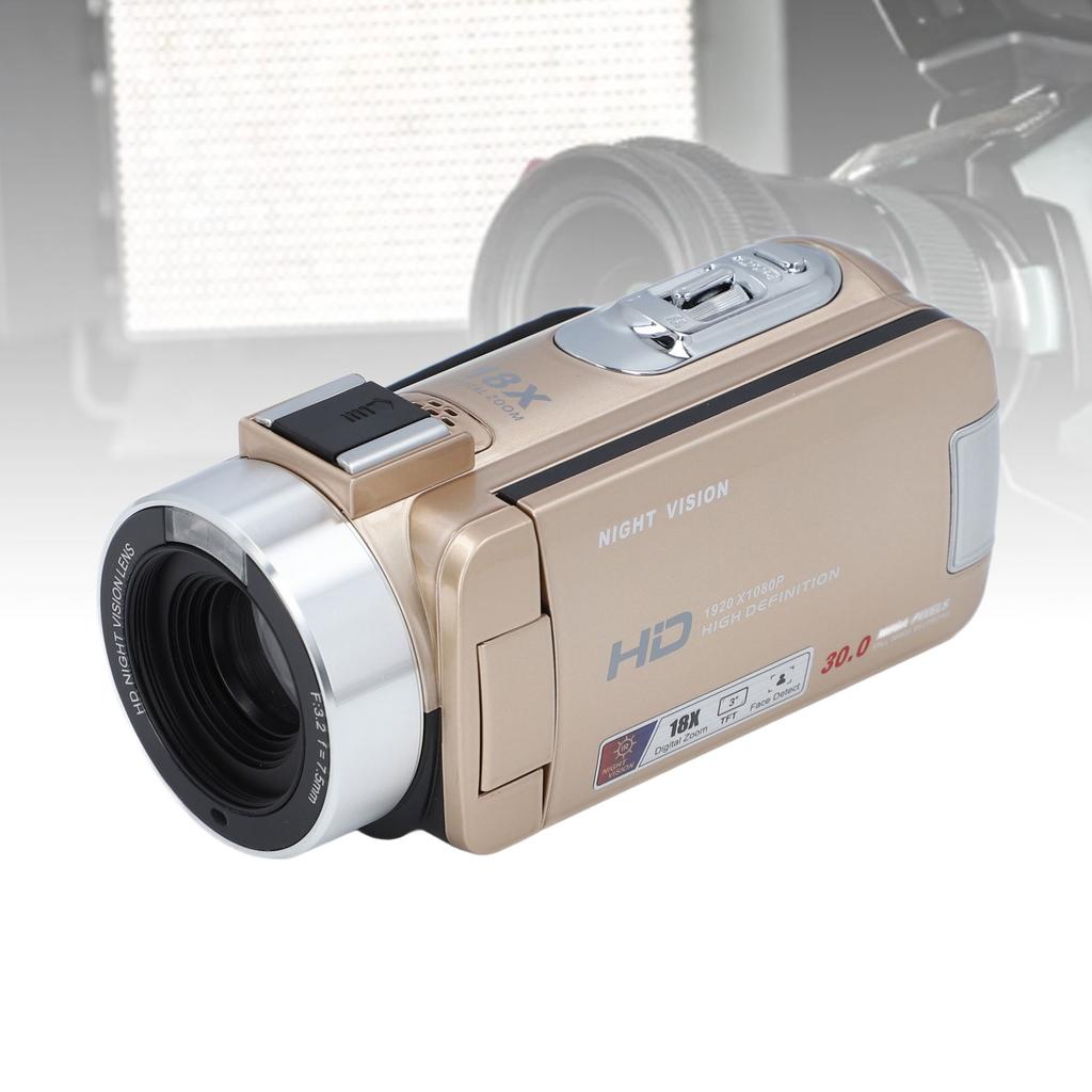 Video Camera Camcorder Digital Camera Recorder Full HD 1080P 30MP 3.0 Inch 270 Degree Rotation LCD 18X Digital Zoom Camcorder Anti Shake