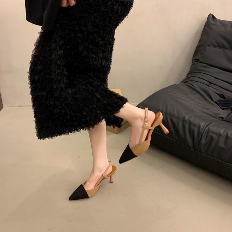 New Style of Flip-flops and Sandals Single Shoes with Thin Heels and One-strap High Heels
