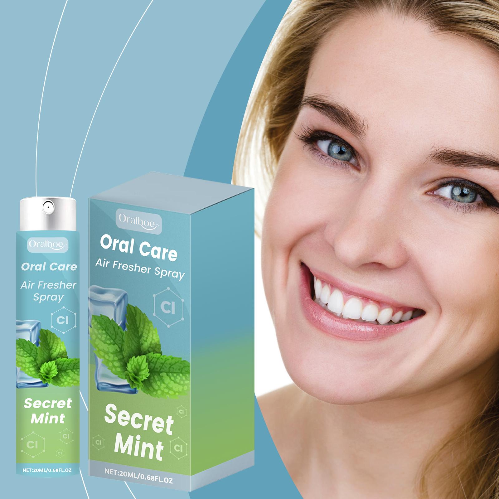 

Oralhoe Mint Mouth Freshening Spray Remove Coffee Stains Brighten and Maintain Dental Health