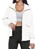 Women's Lightweight Zip Up Sweatshirt Jacket Collared Pocket Casual Outdoor Coat for Running Hiking Travel