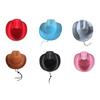Cowboy Hat Women Men Western Adult Sun Hat Non-woven Fabric Cowgirl Hat Festival Theme Party Hat Fashion Accessory