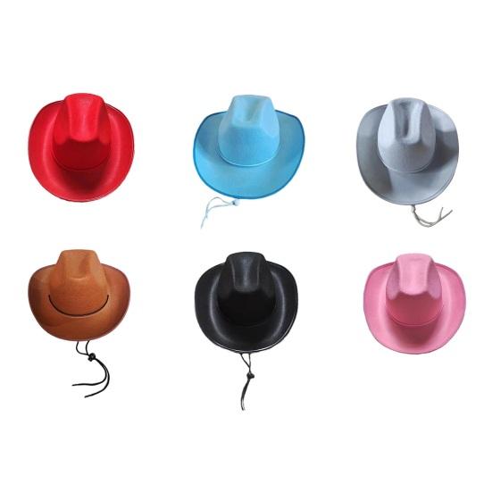 Cowboy Hat Women Men Western Adult Sun Hat Non-woven Fabric Cowgirl Hat Festival Theme Party Hat Fashion Accessory