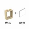 20pcs MOC Parts 60592 60601 Window Transparent Glass 1 X 2 X 2 Flat Front Compatible Brick DIY Building Block Children's Toy