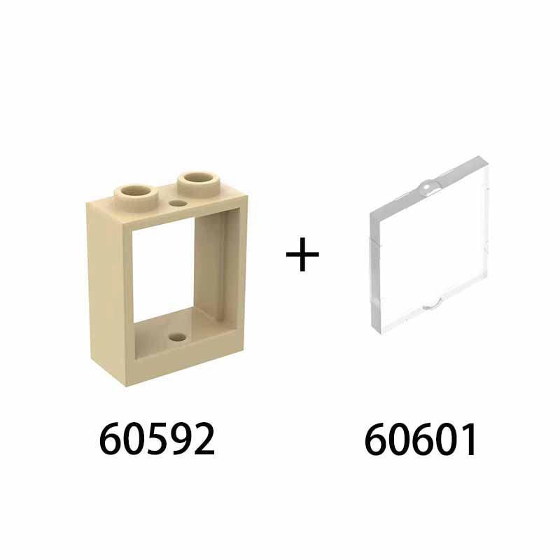 20pcs MOC Parts 60592 60601 Window Transparent Glass 1 X 2 X 2 Flat Front Compatible Brick DIY Building Block Children's Toy