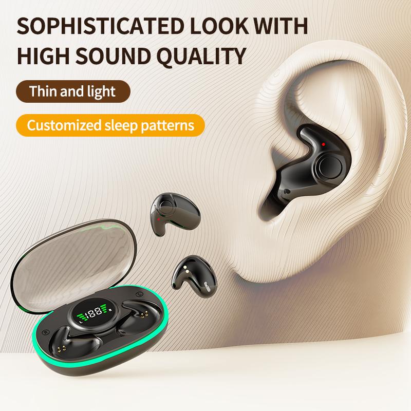 Bluetooth 5.3 Earphones Invisible Sleep Earbuds Mini Wireless Headphones  Waterproof Noise Reduction Touch Control Headsets