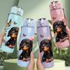 1PC Bow Dachshund Dog Portrait 750ml Color Plastic Sports Water Bottle Leakproof Flip Straw Lid Suitable for Sports Office Home Use