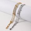 Gold Silver Color Wrap Beaded Bracelets Stainless Steel Wrist Chain Stylish Party Jewelry  Women