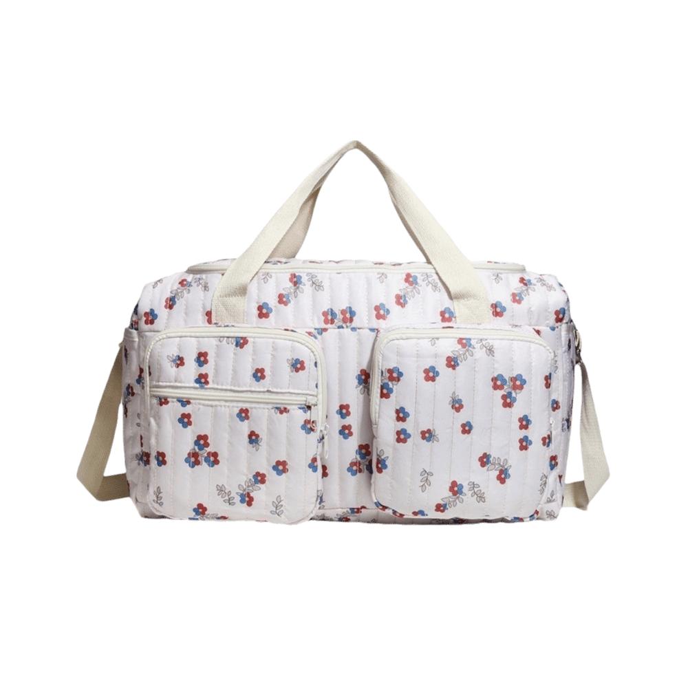 Geantă Mare pentru Mami cu Ursuleț Brodată, Geantă Tote pentru Schimbat Scutece pentru Călătorii în Aer Liber