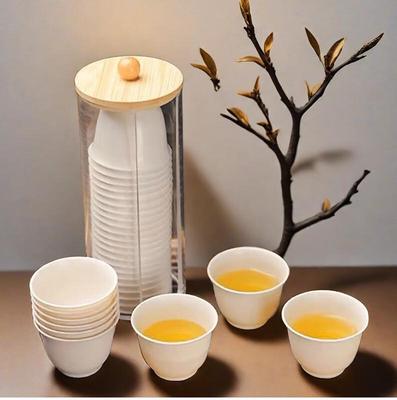 ZISIZ Disposable Rice Husk Tea Cups for Camping