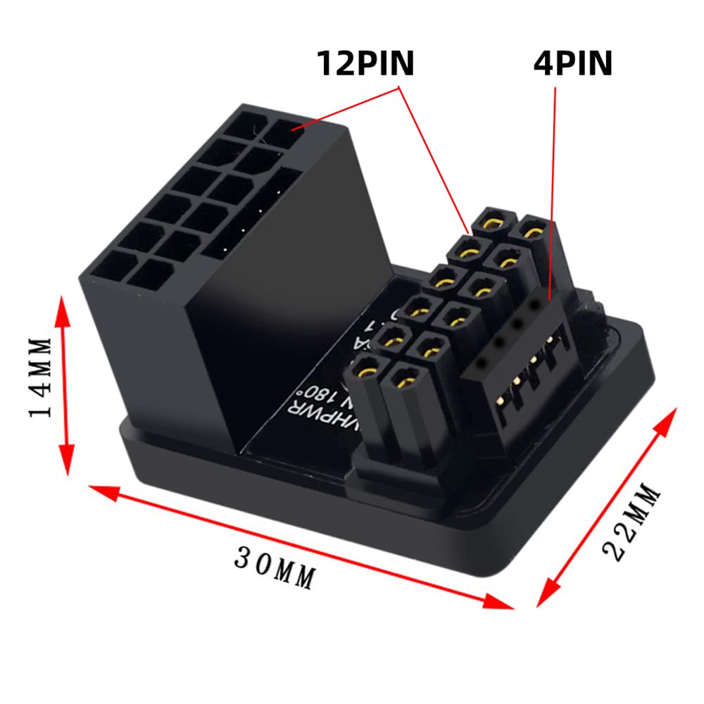 Cablecc 12VHPWR 16Pin Male To Female Power Modular Adapter Up Angle 360 Degree for 4080 5090TI Graphics Card 12+4P PCI-E 5.0 ATX3.0