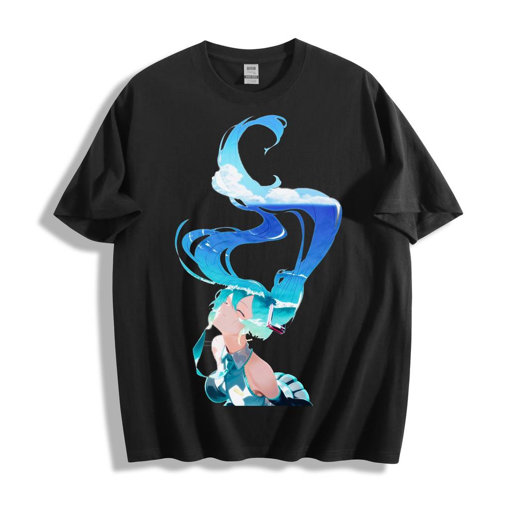 Ethereal Flow Hatsune Miku T-Shirt - Cloud Dream Design Unisex Tee