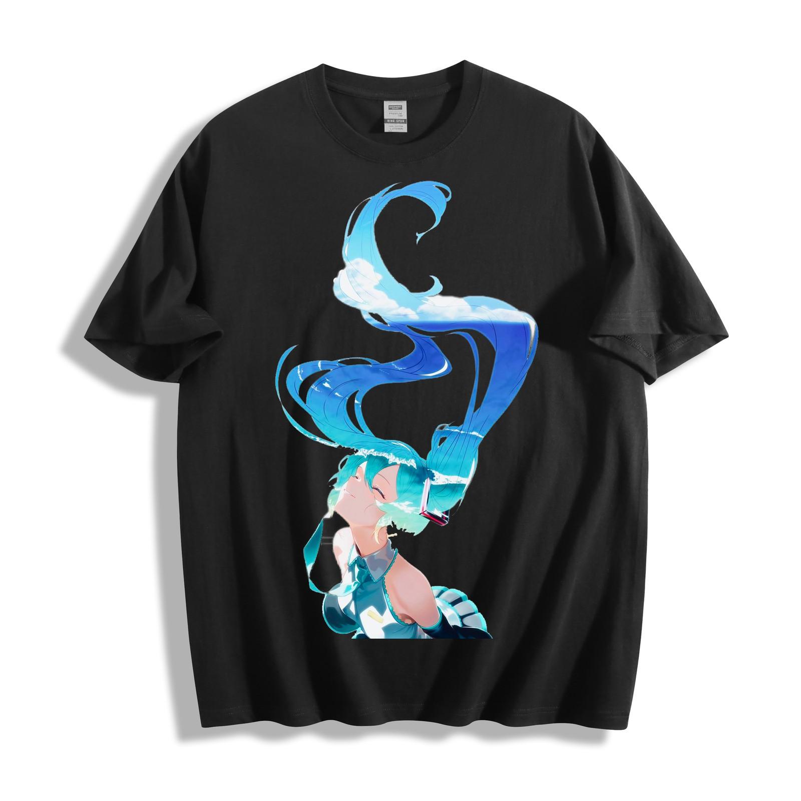 Ethereal Flow Hatsune Miku T-Shirt - Cloud Dream Design Unisex Tee S