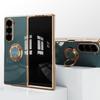 For Samsung Galaxy Z Fold5 5G Case Precise Cutouts 6D Electroplating TPU Phone Cover with Ring Holder