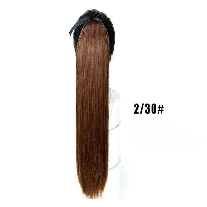 Dámský příčesek Dlouhý rovný culík Syntetická paruka Culík Příčesek z tepelně odolného vlákna