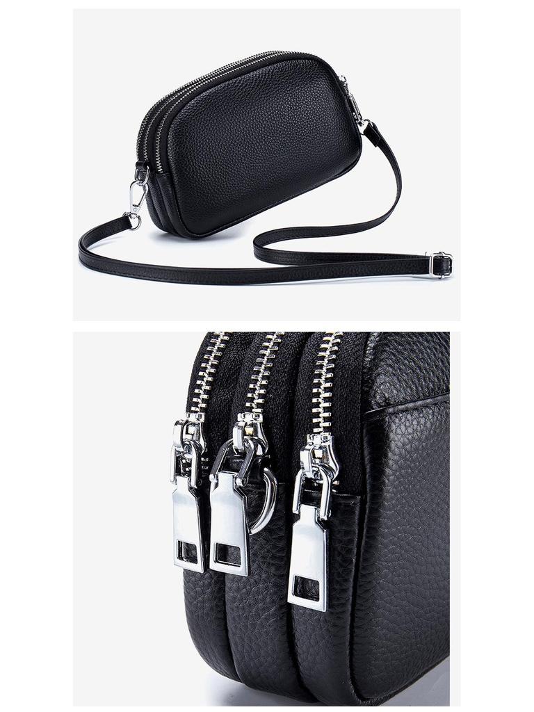 Women's Genuine Leather Mini Crossbody Bag - Large Capacity, Fashionable Phone & Mommy Bag