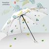 Paradise Umbrella Single Manual Umbrella Three Fold Parasol Thick Double Layer Double-sided Print Sun Umbrella Black Glue Sun Umbrella