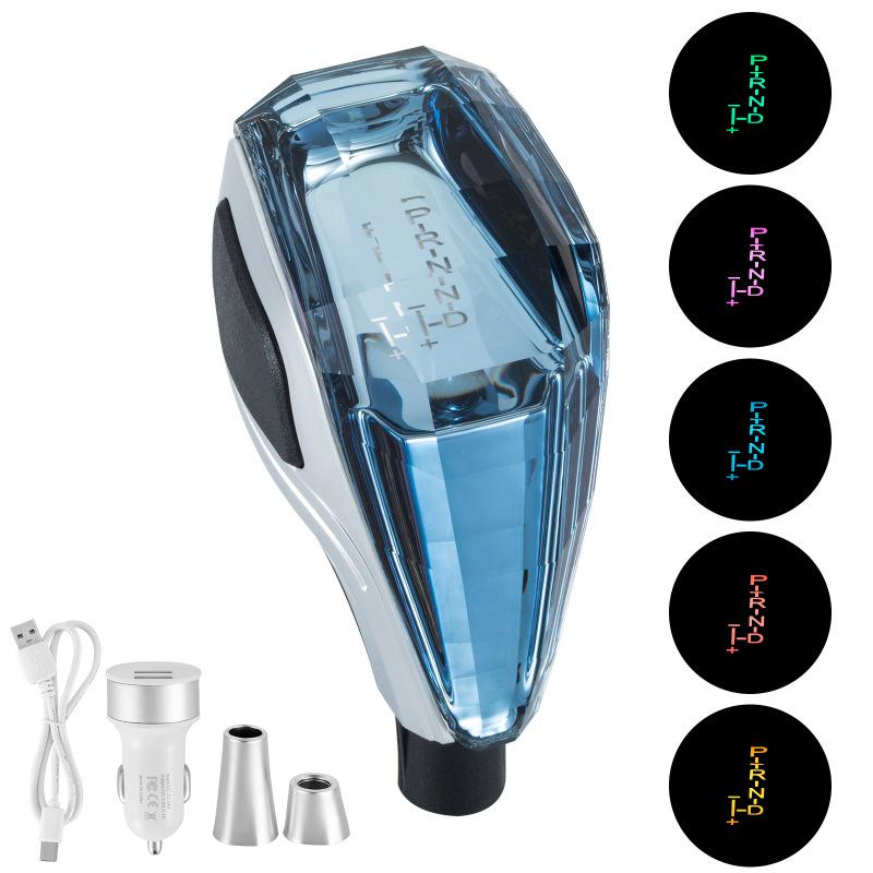 Krystalová univerzální modifikovaná řadicí páka na auto Páka Handball Vícebarevné LED světlo pro Toyota pro Hyundai pro Mazda pro VW Atd.