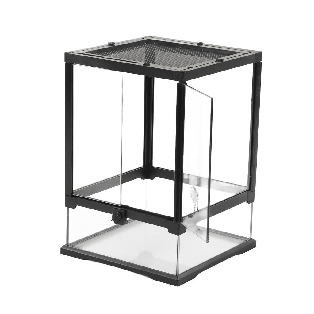 Reptile Glass Terrarium Tank Multipurpose Escape Proof Transparent Breathable Reptile Split