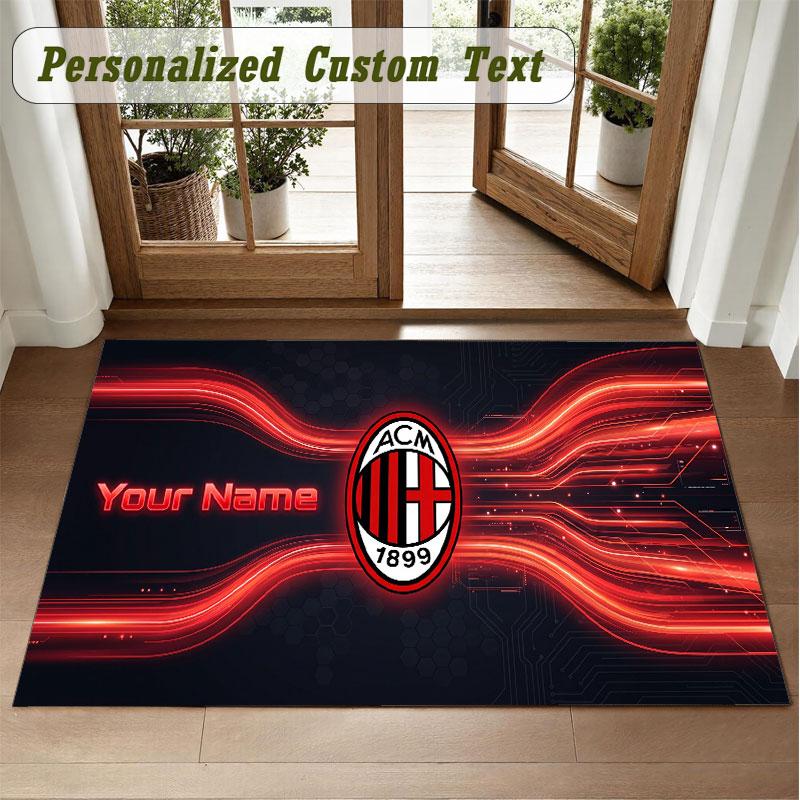 Crystal Velvet Square Rug Custom NameAC Milan Pattern Non Slip Home Floor Decor Rug