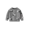 Baby Panda Knitwear for Boys and Girls, Kidsren's Fleece Sweater, Autumn and Winter Kidsren's Clothing, Boys and Girls Pure Cotton Knitwear, Red