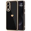 Case for Samsung Galaxy S25 Edge - BOOLING - Silicone Heart Pattern Anti-Scratch Slim Flexible Black