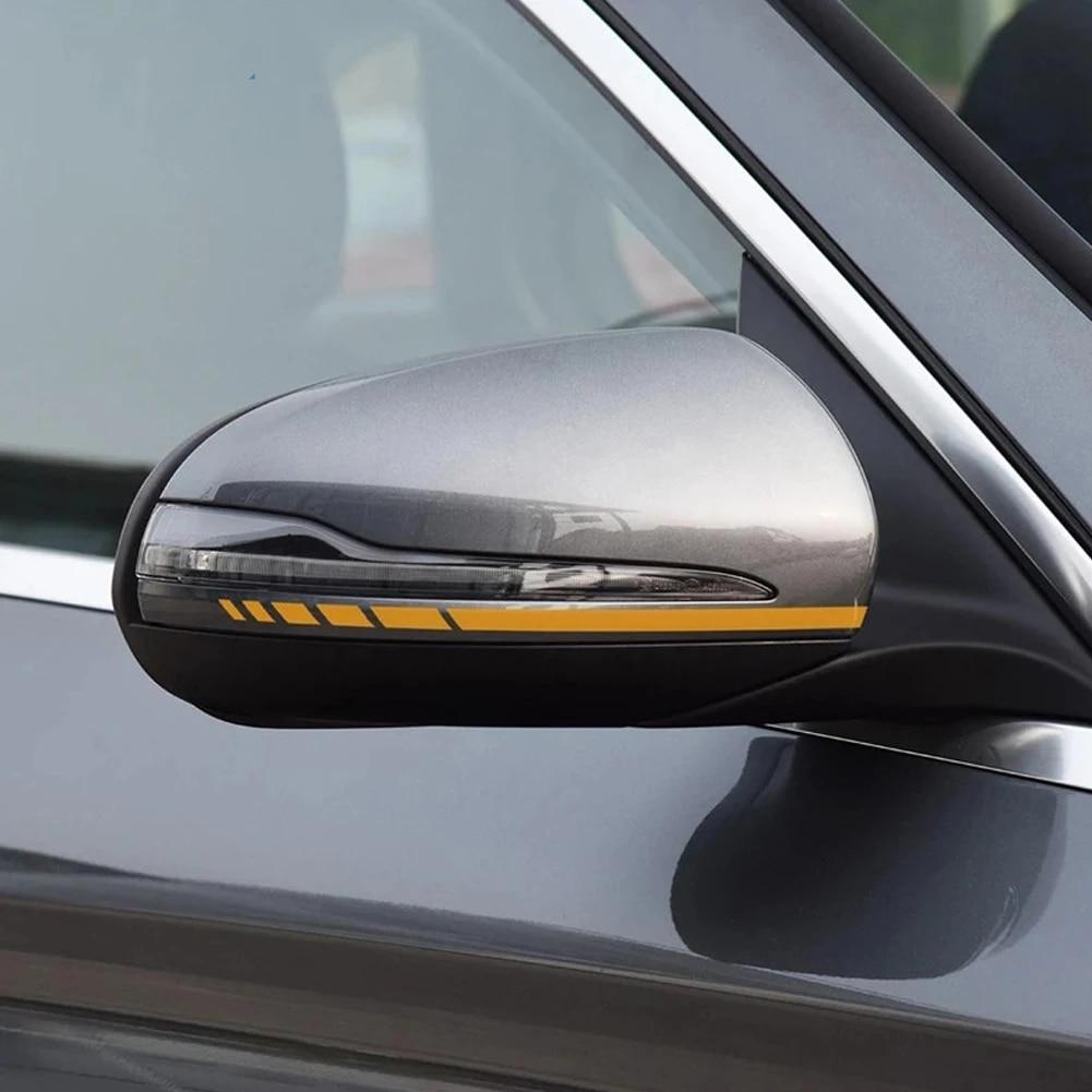 2PCS Stripes Sticker Rearview Mirror Decal For Mercedes Benz A B C E CLA S V R ML AMG W176 C117 W205 W204 W213 W212 C253 Decal