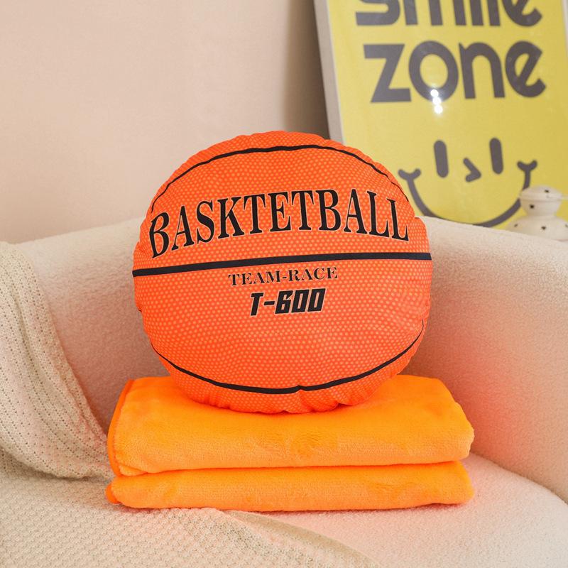 Creative Basketball Volleyball Pillow Blanket Plush Toy Tennis Doll Office Lunch Break Air Conditioning Blanket Ragdoll Doll