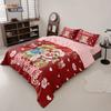 3Pcs Pink Strawberry Girl Printed Down Duvet Cover Set, Multi Size Bedroom Bedding Decoration, Machine Washable