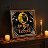 Decorative Wooden Photo Frames Halloween Framed Decor Sign, Happy Trick or Treat Printed Picture Frame, Gift for Home Witch Castle Owl Wall