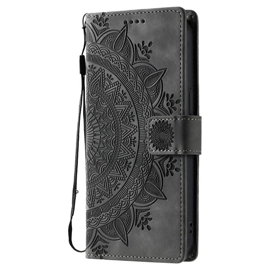 

Embossed Totem Leather Phone Case for Samsung Galaxy S26 S25 Edge S24 S23 FE S22 Ultra S21 S20 Plus Note20 Flip Wallet Cover Galaxy S24