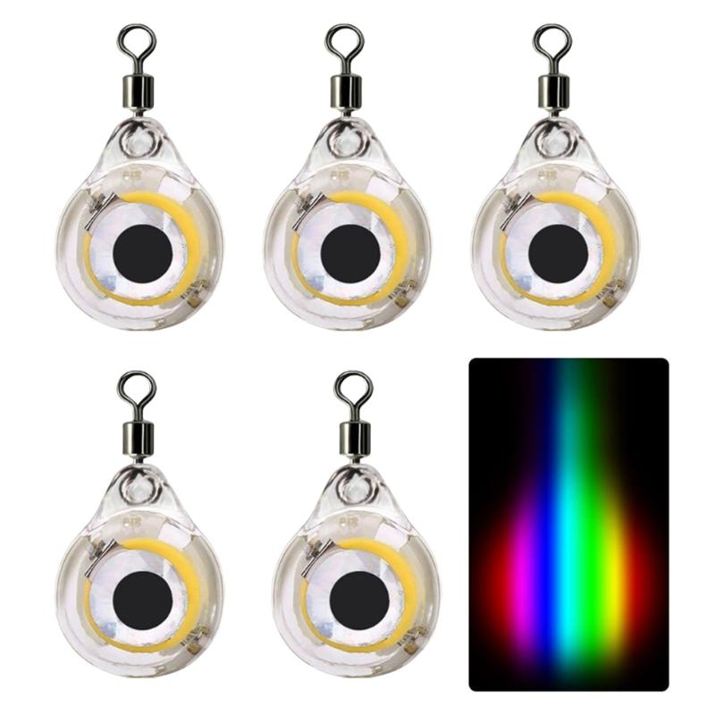 5Pcs Underwater Fishing Light Flashing Deep Water Fishing Light LED Fish Lures Lamp Outdoor Fishing Accessories