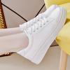 Fashion White Women Shoes Comfortable Casual Skateboard Shoes Solid Leisure Sneakers Lightweight Walking Vulcanized Platform Lace Up Cas