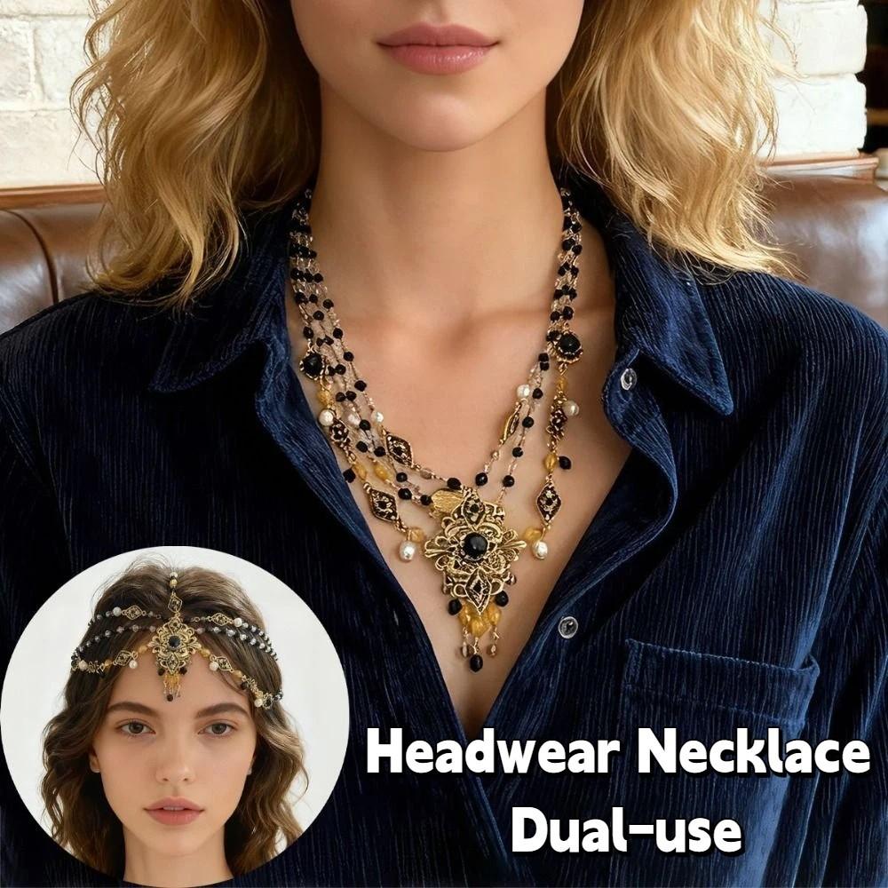 Elegant Baroque Headwear Necklace Luxury Gothic Headpiece Necklace  Music Festivals