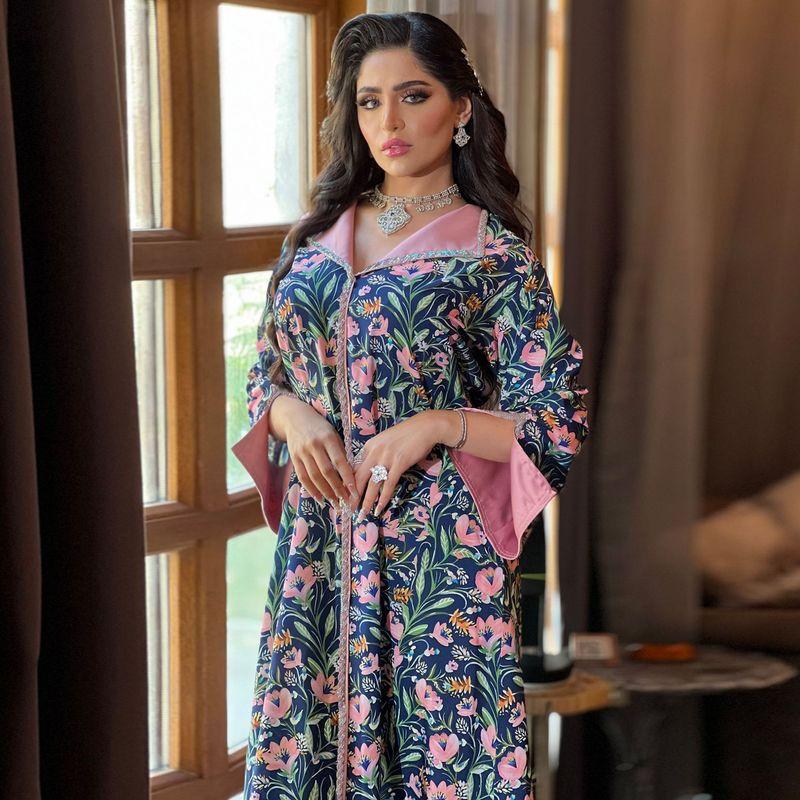 

Instagram Style Printed Middle East Large Size Dress Picture Color 2XL