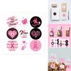 Pink Ribbon Awareness Sticker Decorative Sticker Breasts Cancer Awareness Labels for Event Gift Letter Package Sealing