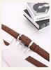 Women's Genuine Cowhide Leather Belt with Square Silver Buckle - Minimalist and Versatile Fashion Accessory
