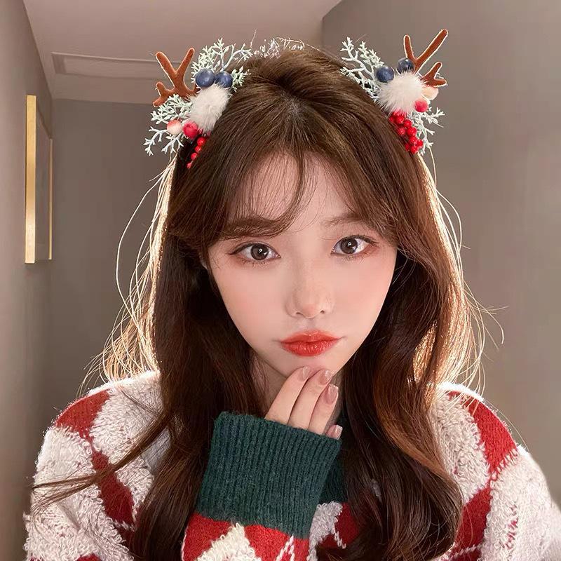 Festliche 2025 Geweih Haarspangen - Niedlicher Rentier Kopfschmuck & Haarnadeln für Weihnachten