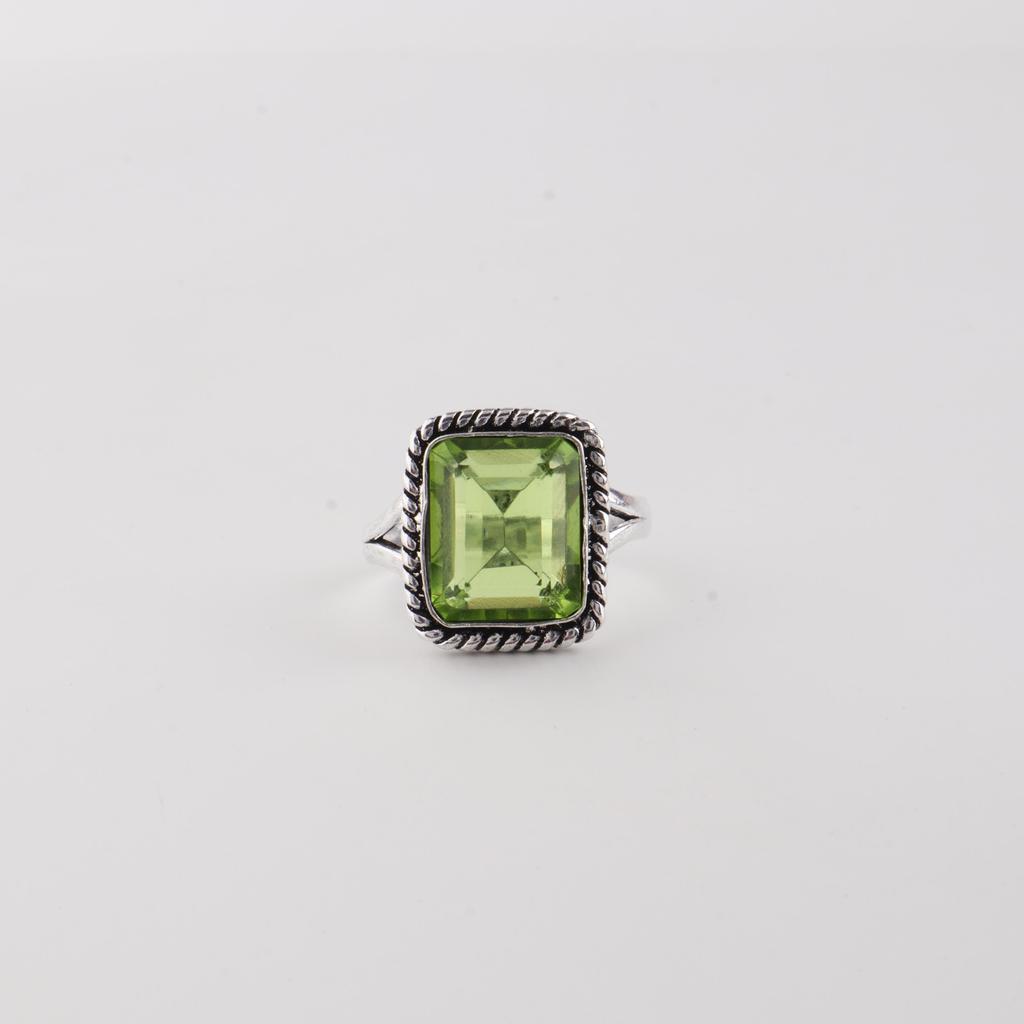 Natural Peridot Gemstone 925 Sterling Silver Jewelry Handmade Wedding Ring For Women RR-71-3
