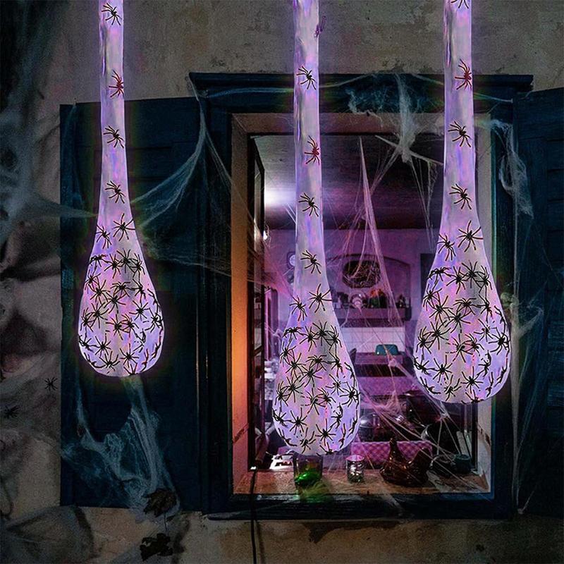 Spider Props Halloween Glowing Spider Egg Sac 3.3ft Hanging Glowing Spider Egg Sac Props for Home Holiday Party Decoration