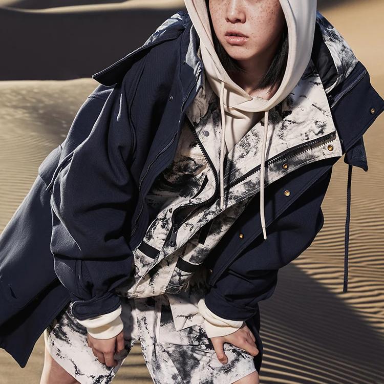 Li Ning CF Exploration Series Loose Detachable Hooded Sports Windbreaker Jacket Men Jacket Night-Sky-Blue AFDQ855-2