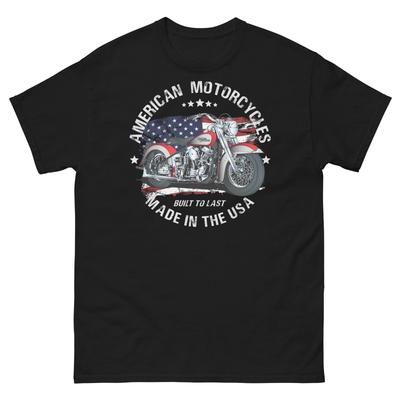 Retro American Motorcycles TShirt 100 Cotton ONeck Short Sleeve Summer Casual Mens Tshirt Streetwear