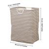 Cotton Linen Laundry Basket Foldable Storage Hamper with Waterproof Lined Wooden Handles for Bedroom Bathroom Laundry Room Home