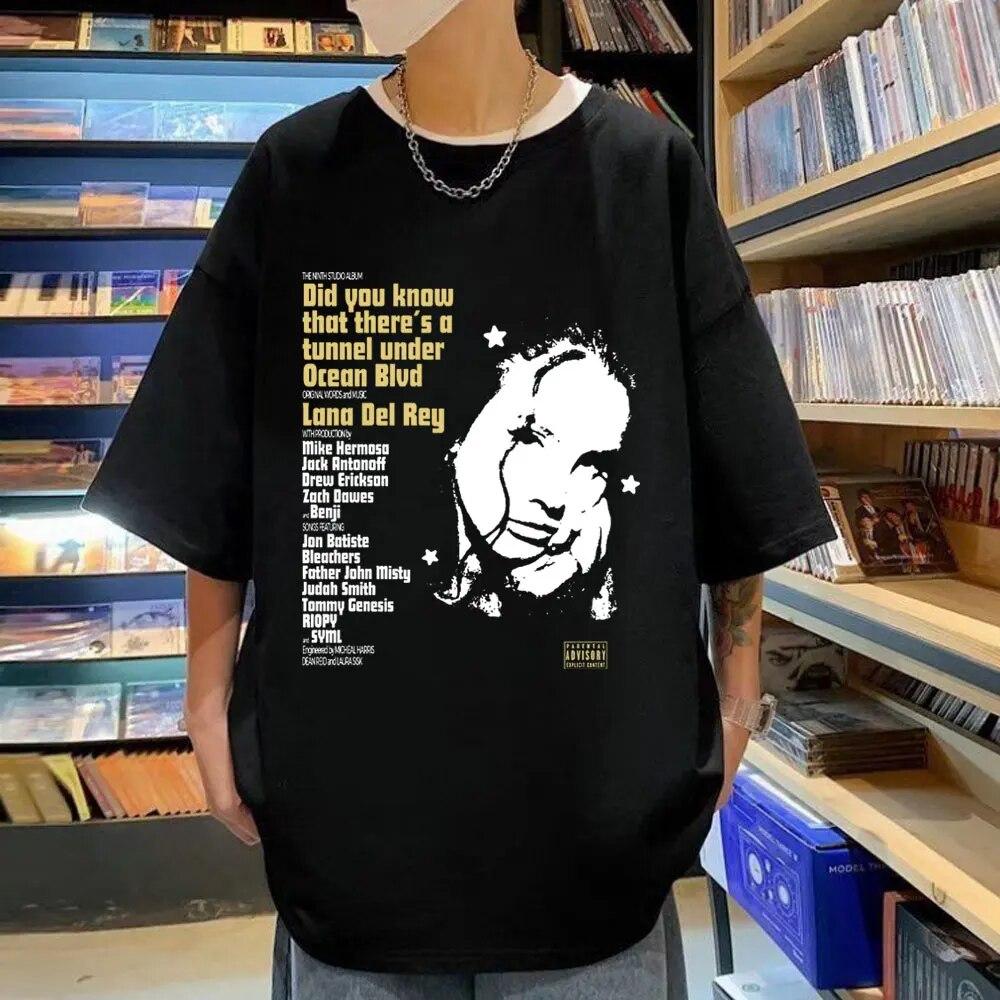 

Музыкальный альбом Ланы Дель Рей «Знаете ли вы, что под океанским бульваром есть туннель» Футболка с принтом унисекс, уличная футболка в стиле хип-хоп, винтажная футболка
