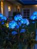 Solar Lights Outdoor Decorative Hydrangea Waterproof Pathway Lighting Solar Powered Landscaping Lights for Yard Patio Backyard