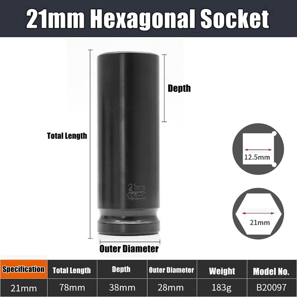 1Pcs 9-32mm Impact Wrench Drive Socket Electric Hex Standard Socket Head Adapter  Tire Removal Tool