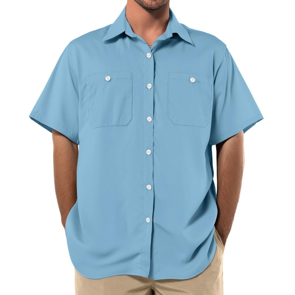 Men's Loose Casual Multi-pocket Workwear Shirt