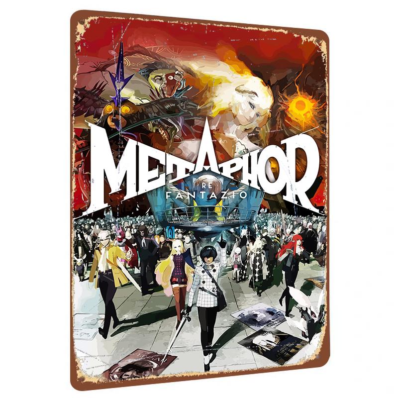 

Metaphor ReFantazio Game Poster Custom Metal Tin Sign Wall Art Decor for Game Room Home Decoration 20x30cm（7.8x11.8inch）